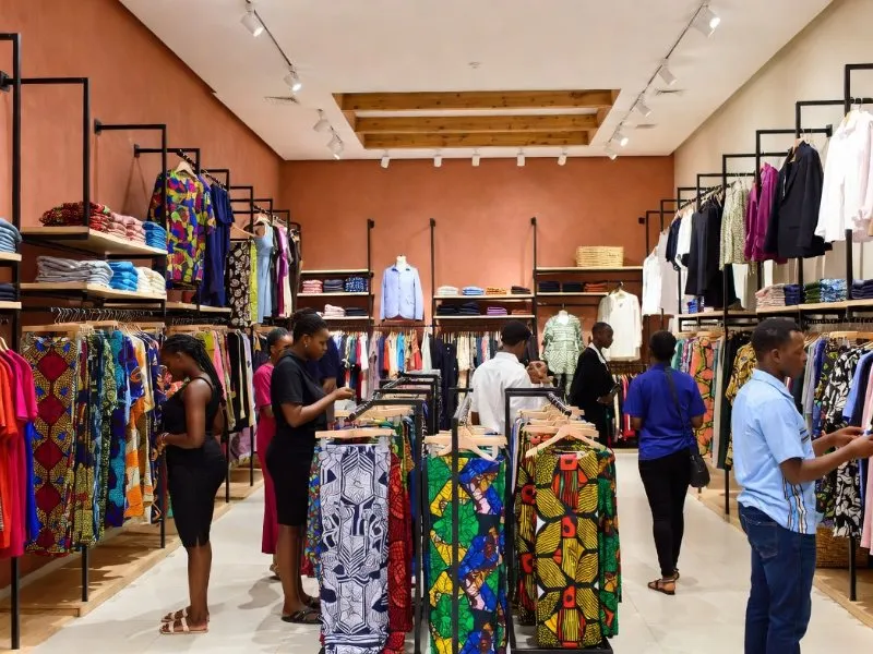 Tanzanian clothing boutique interior